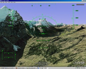 Screengrab from flight near Interlaken